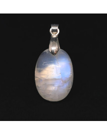 Labradorite Blanche (Arc en Ciel) - Pendentif Bélière