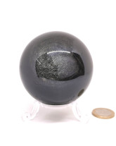 Obsidienne Argentée - Pendentif Coeur