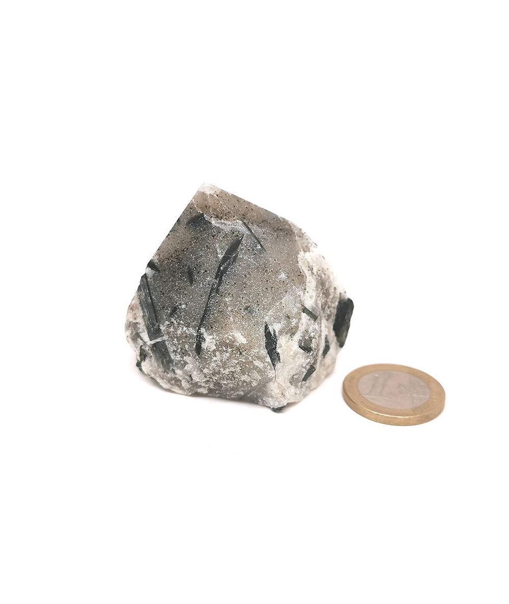 Quartz tourmaline noire - Pointe Semie Brute