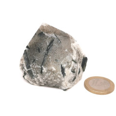 Quartz tourmaline noire - Pointe Semie Brute