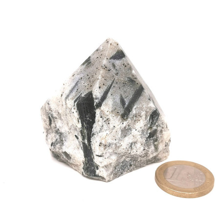 Quartz tourmaline noire - Pointe Semie Brute