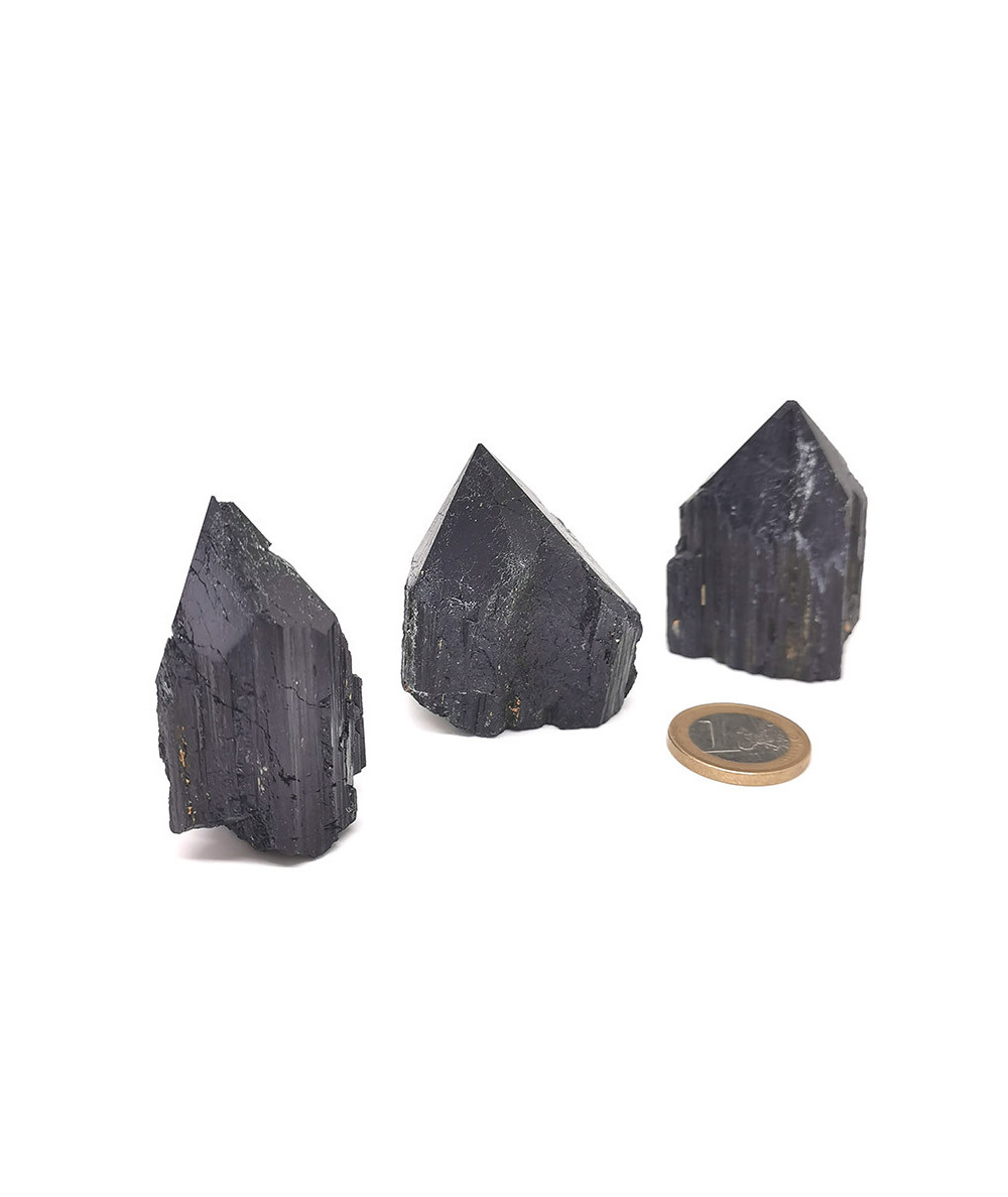 Tourmaline noire - Pointe Semie brute Fibreuses