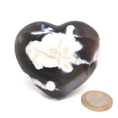 Agate Bleue/Grise - Coeur à poser