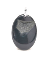Agate Noire Druzy - Pendentif Bélière