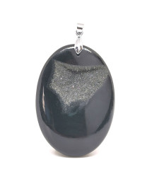 Agate Noire Druzy - Pendentif Bélière