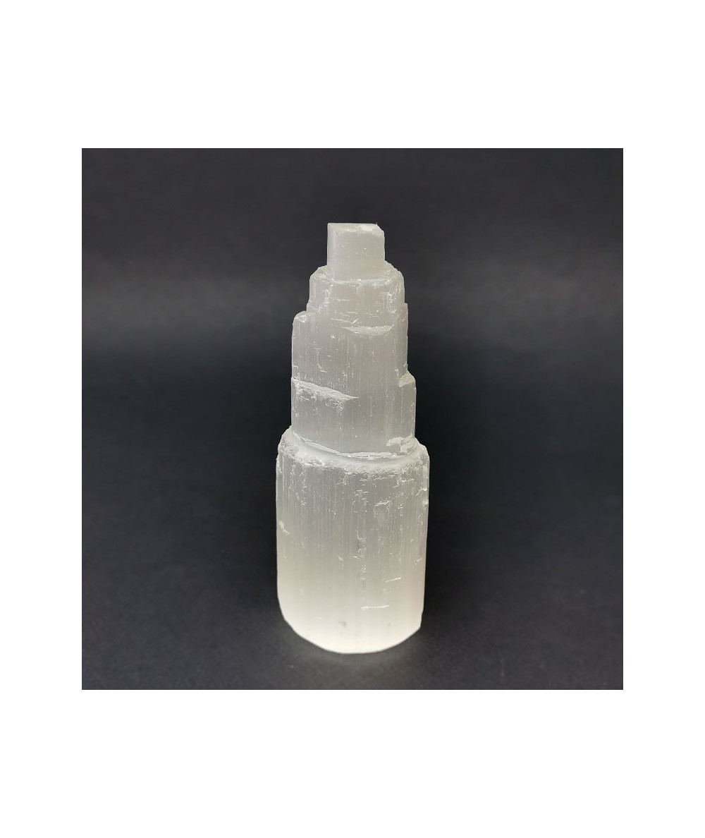 Sélénite - Bloc Brut "Cascade" et Bougeoir