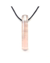Quartz rose - Pendentif Pierre Percée Tube