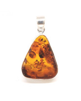 Ambre véritable AAA+ - Pendentif serti Argent