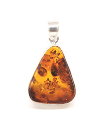 Ambre véritable AAA+ - Pendentif serti Argent