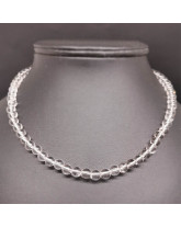 Cristal de roche - Collier Boules 6 mm - Fermoir Argent