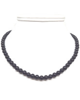 Spinelle noire - Collier Boules 6 mm - Fermoir Argent