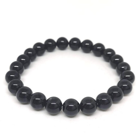 Bracelet Spinelle noire - Boules 8 mm