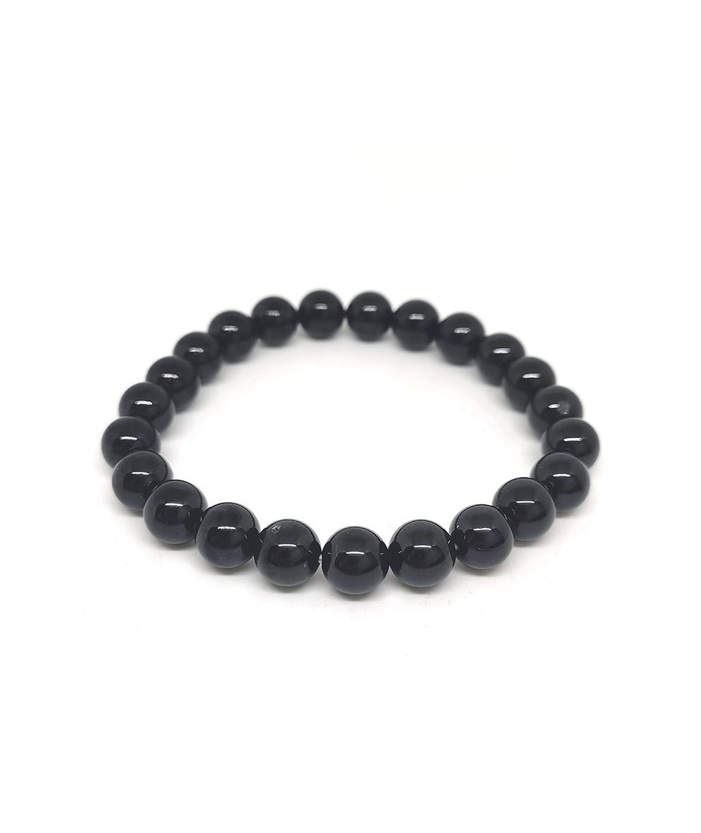 Bracelet Spinelle noire - Boules 8 mm