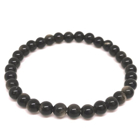 Image d'un bracelet en obsidienne dorée