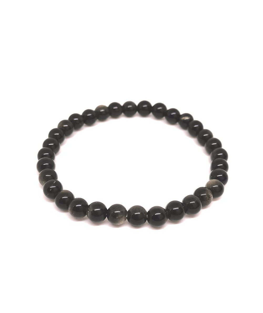 Image d'un bracelet en obsidienne dorée