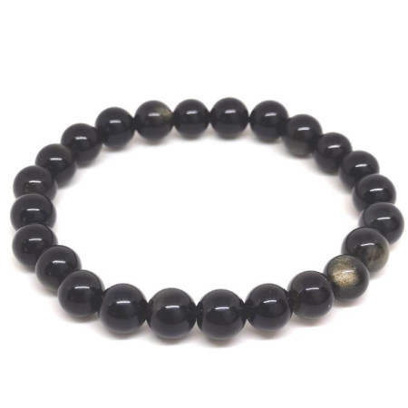 Image d'un bracelet en obsidienne dorée