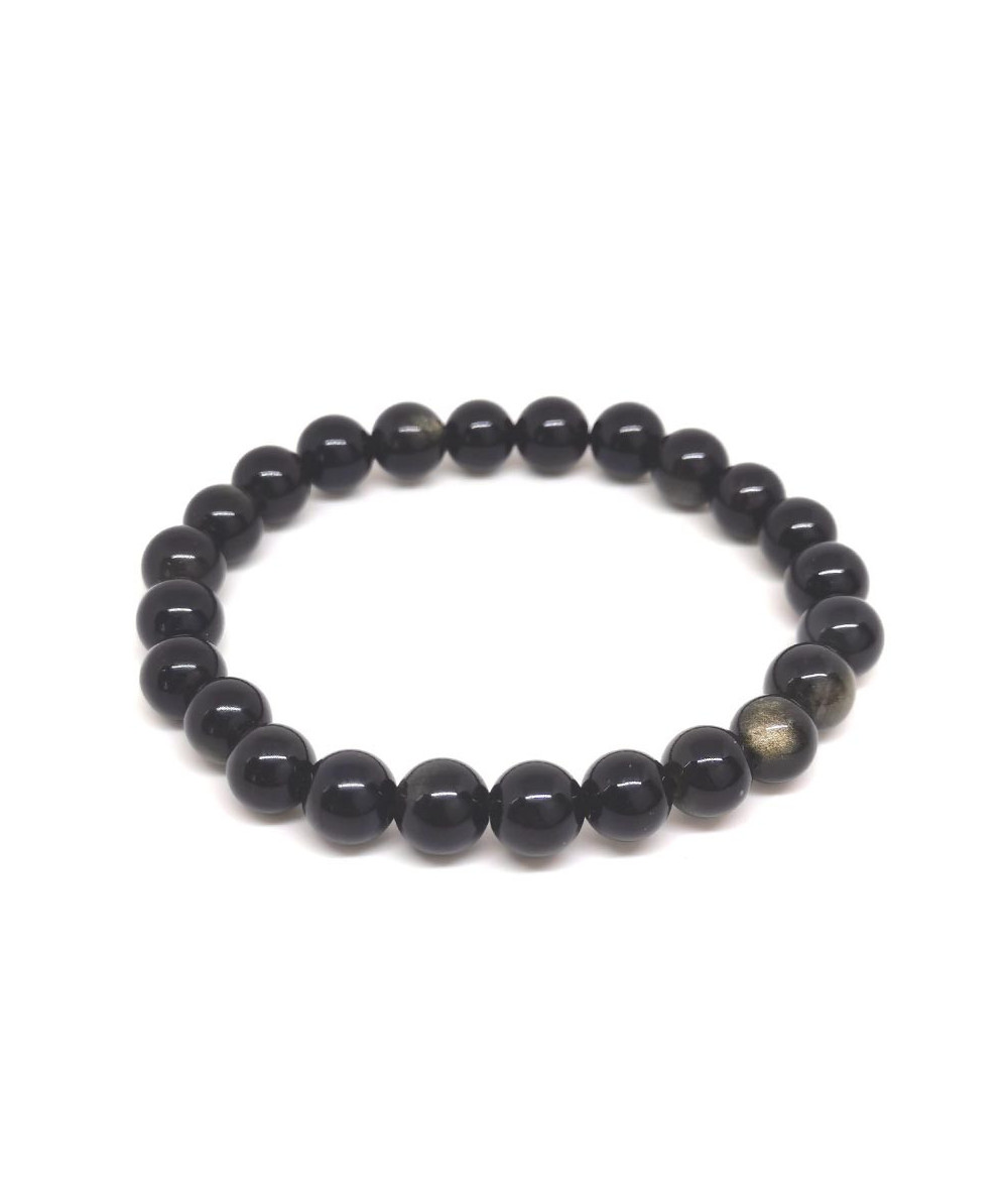 Image d'un bracelet en obsidienne dorée
