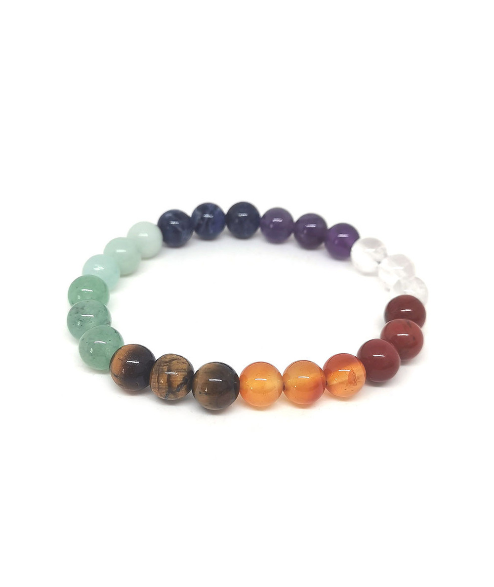 7 chakras - Bracelet d'Eveil - Boules 8mm