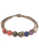 7 Chakras - Bracelet Tissu