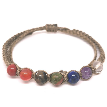 7 Chakras - Bracelet Tissu