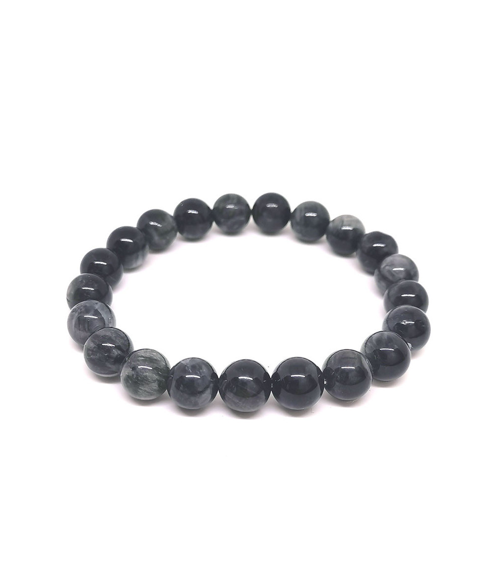 Oeil de Chat Naturel - Bracelet Boules 6 mm
