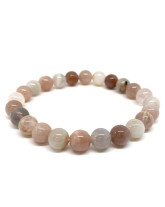 Pierre de lune multicouleurs - Bracelet boules 8mm