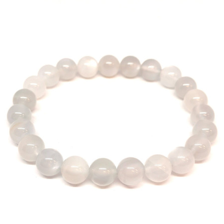 Pierre de Lune beige véritable - Bracelet boules