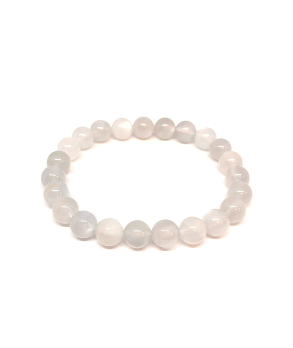 Pierre de Lune beige véritable - Bracelet boules