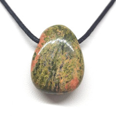 Unakite (Epidote) - Pendentif Pierre Percée