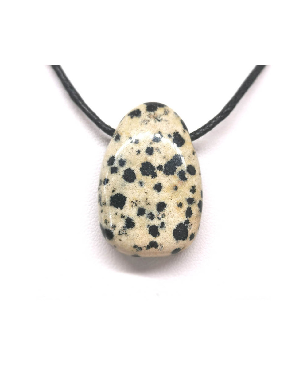 Pendentifs pierres percées en jaspe dalmatien