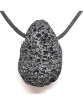 Pierre de lave (Basalte) - Pendentif Pierre Percée