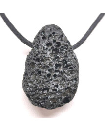 Pierre de lave (Basalte) - Pendentif Pierre Percée