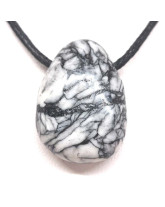 Jaspe Edelweiss (Pinolite) - Pendentif Pierre Percée