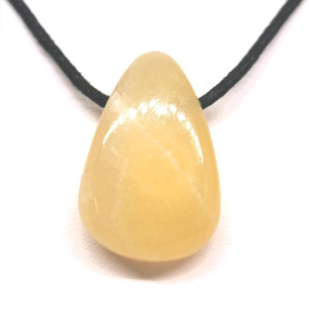 Calcite jaune  - Pendentif Pierre Percée