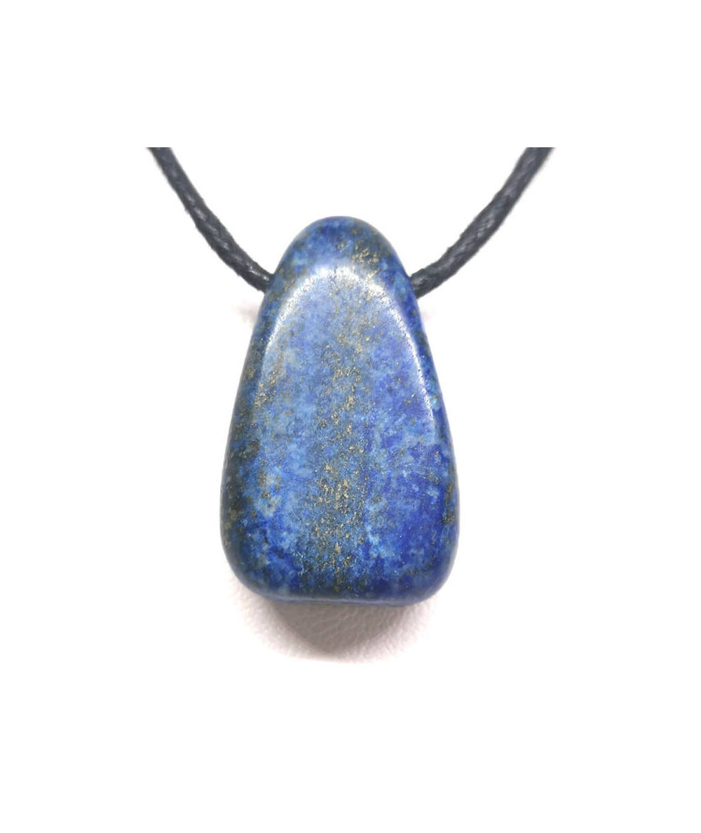 Pendentif Émeraude Naturelle Sur Cordon Coton - Pierre Roulée 3cm - Carte Description Incluse