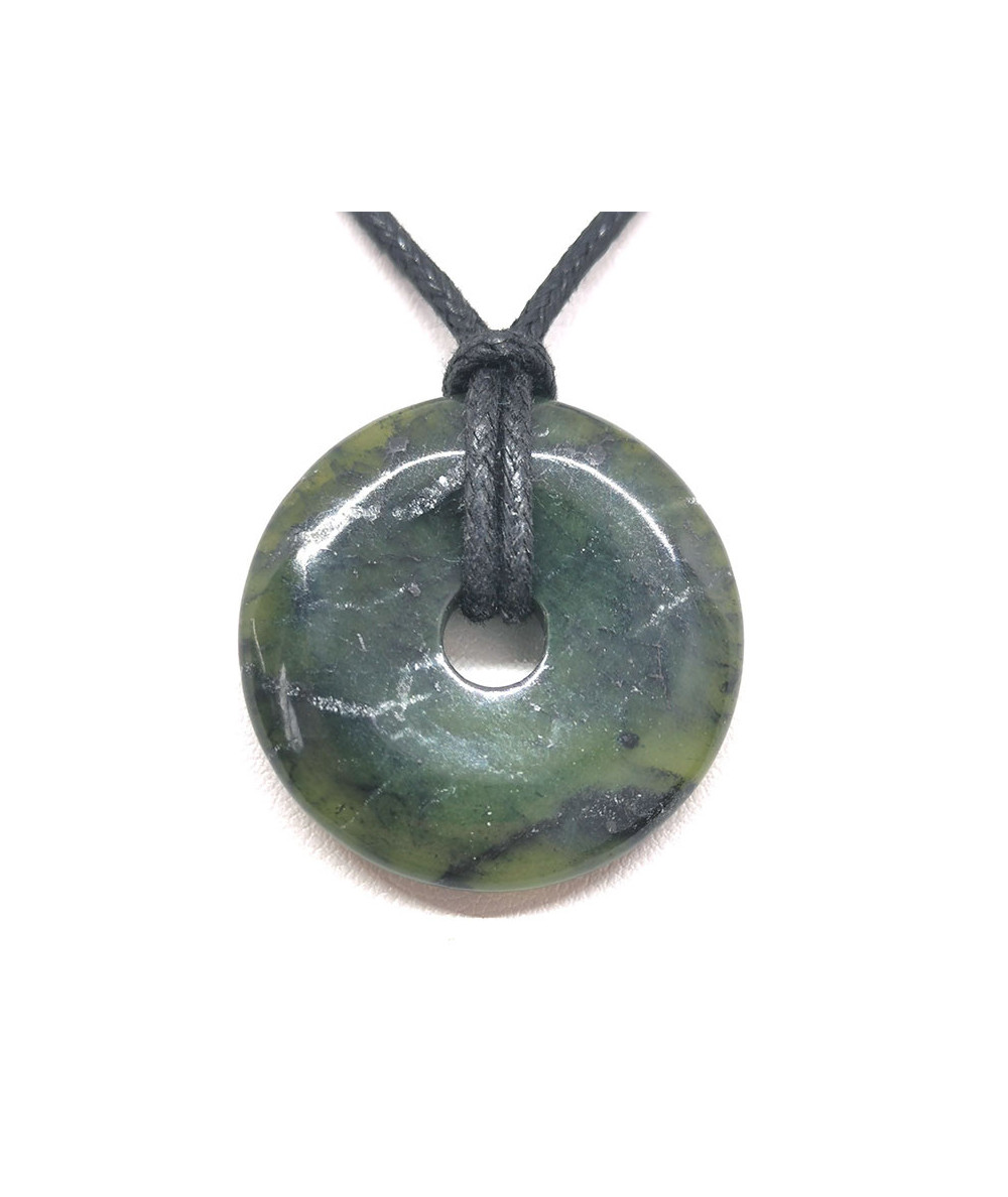 Donut Ou Pi Chinois En Jade Du Canada - 3 Cm - Pierre Naturelle Pour Signes Poisson, Balance, Cancer - Chakra Sacré Et Plexus Solaire