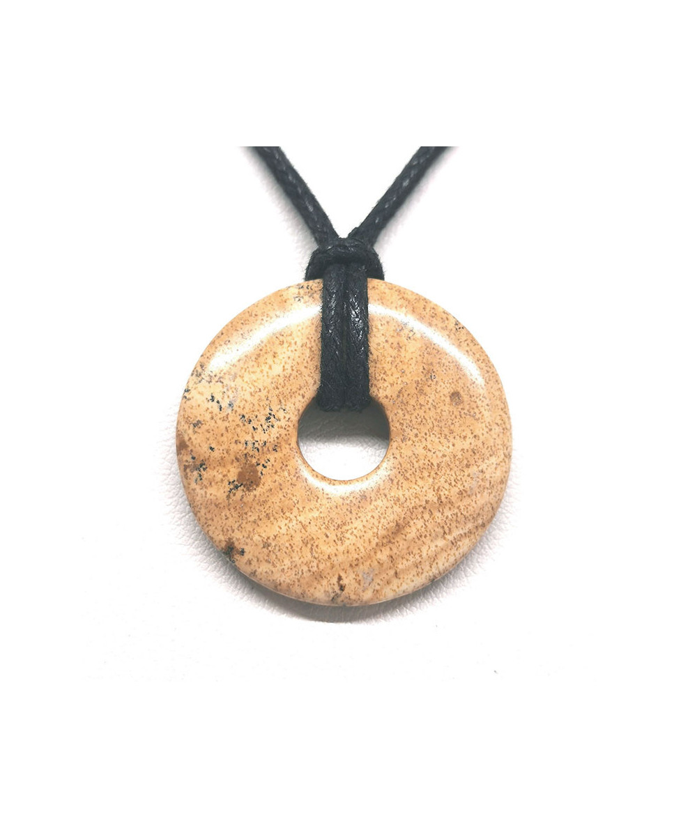 Jaspe paysage - Donut ou PI chinois - Diam: 3 cm