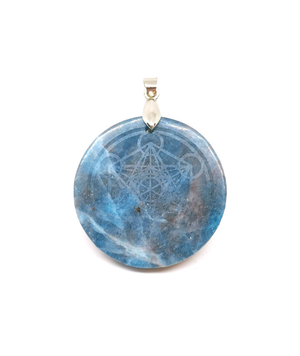 Apatite Bleue & Métatron - Pendentif Bélière