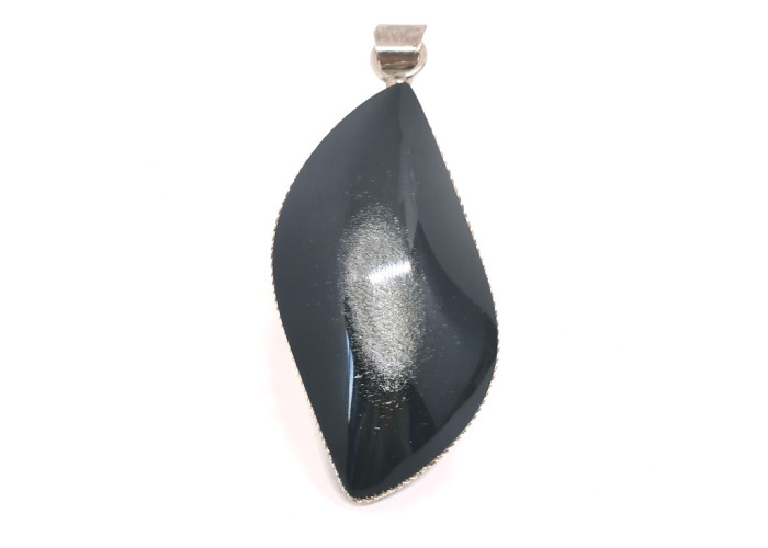 Obsidienne argentée - Pendentifs Cerclé - Bélière Argentée