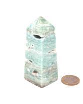 Aragonite Bleue (Calcite Caraïbe) - Pointe Polie