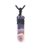 Améthyste - Collier Macramé Pointe Polie
