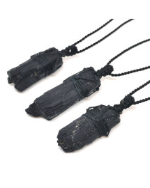 Tourmaline - Collier Macramé Brute