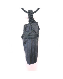 Tourmaline - Collier Macramé Brute