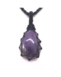 Améthyste - Collier Macramé Cabochon