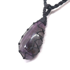 Améthyste - Collier Macramé Cabochon