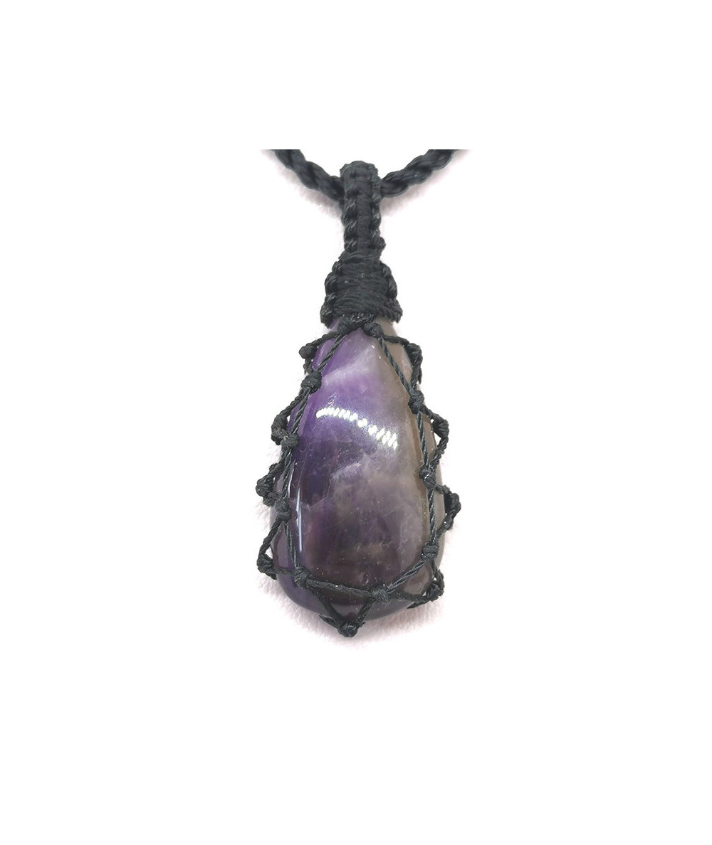 Améthyste - Collier Macramé Cabochon