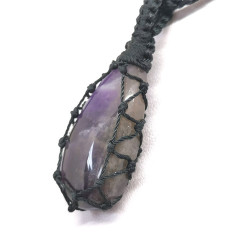 Améthyste - Collier Macramé Cabochon