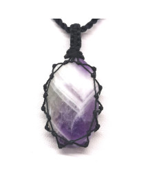 Améthyste - Collier Macramé Cabochon