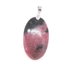 Rhodonite - Pendentif Cabochon & Bélière