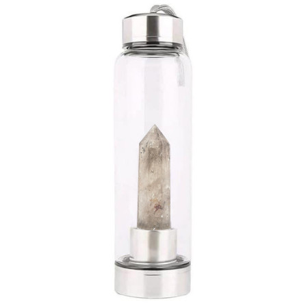 Gourde Quartz Fumé – Bouteille avec Pierre | Cristal Forest